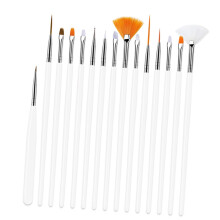 20pcs Professional Nail Art Brush and Pen Set with Nylon Bristles and Silicone Tips for Manicure