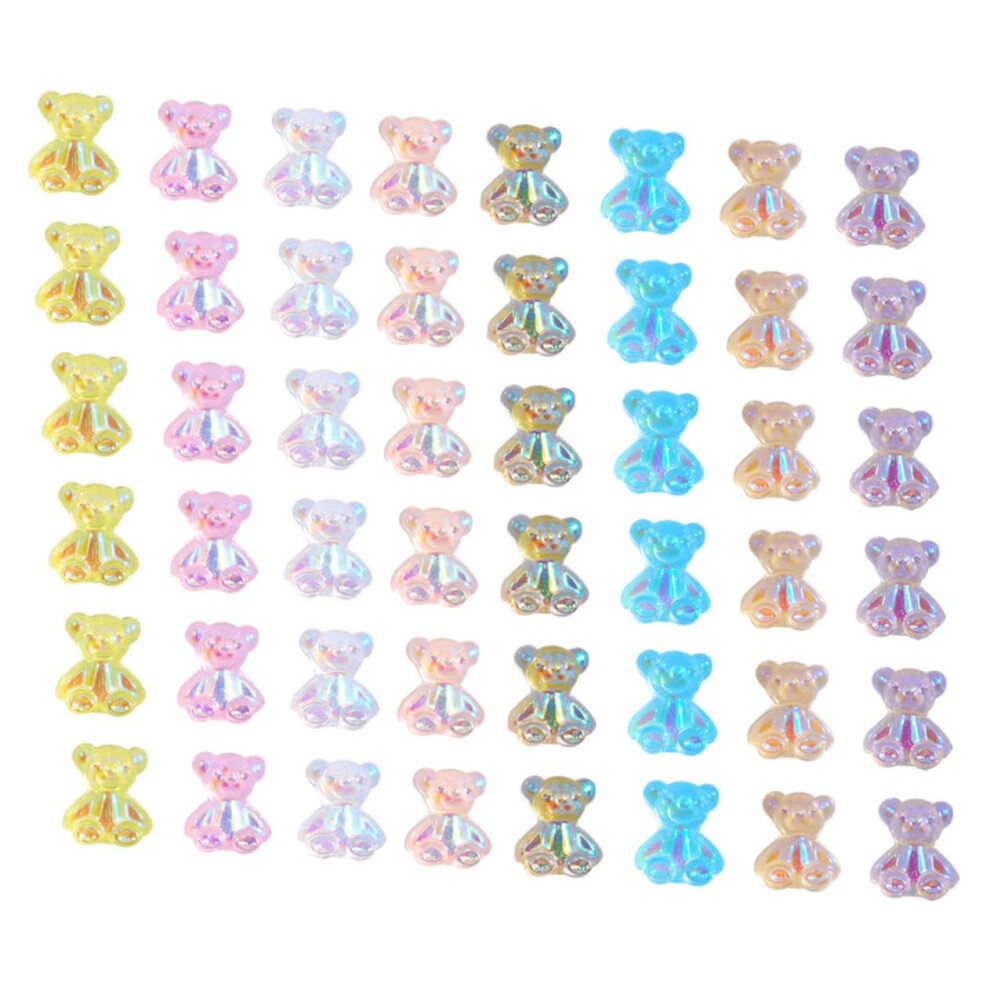 160pcs 3D Bear Nail Art Charms Assorted Colors Resin Decorations for DIY Manicure Crafts