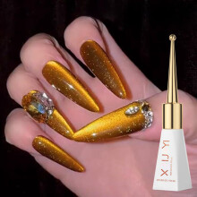 Gold Cat Eye Gel Nail Polish Magnetic Glitter UV LED Long Lasting Waterproof 10ml