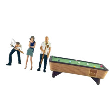 1/64 Scale Miniature Resin Figures with Pool Table Set, Hand Painted for Diorama and Photography