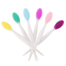 Silicone Lip Exfoliating Brush DoubleSided Soft Bristles for Dead Skin Removal and Nose Cleaning