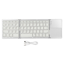 Rechargeable Ultra Slim Keyboard Foldable Design Portable Bluetooth Keyboard With Touchpad For Laptop Smartphone Tablet - Wide Compatibility Pocket