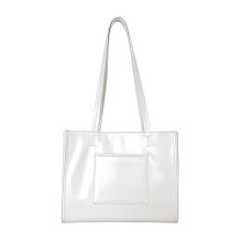 Sac cabas élégant en similicuir souple pour femme, sac à main polyvalent orné d'un pompon et d'une fermeture éclair, grand format, idéal pour
