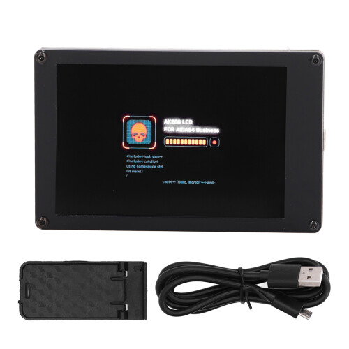 Sub Screen For Raspberry Pi Computer Temperature Display I P S LCD Touch Control Data Monitor Usb Powered Custom Themes Adjustable Brightness Compact