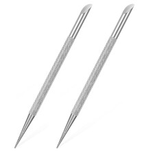 2Pcs Stainless Steel Cuticle Pusher Dual End Nail Cuticle Remover for Manicure and Pedicure
