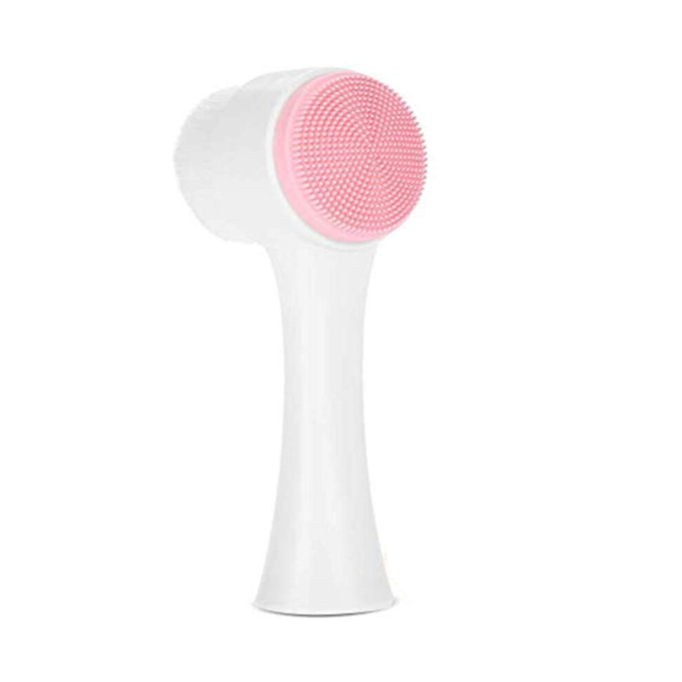 Face Cleansing Brush Double Sided Silicone for Deep Pore Cleansing and Gentle Exfoliating Massage Pink