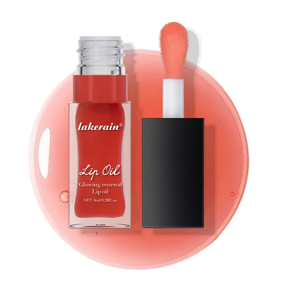 Orange Hydrating Tinted Lip Oil Coral For Deep Hydration And Shine Nonsticky Finish, 01