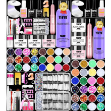 Acrylic Nail Kit with Drill and UV Light, 24 Glitter Powders, AllinOne Set for Beginners