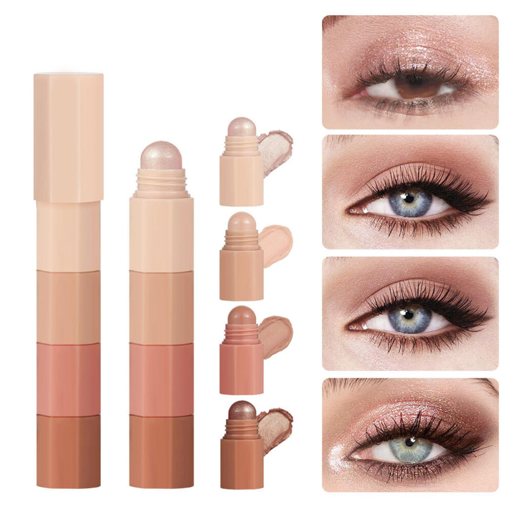 Waterproof Eyeshadow Stick Set, 4 in 1 Shimmer and Matte,  Pigmented Multiuse Makeup
