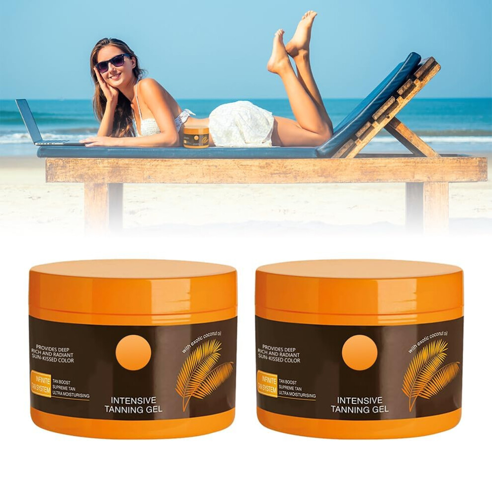 Tanning Gel 150ml  Luxury Intensive Fast Bronzing for Sunbeds and Outdoor, 2pcs