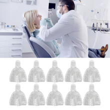 10 pezzi, vassoi trasparenti perforati per impronte dentali superiori