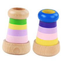 2pcs Wooden Kaleidoscope for Kids Educational Optical Exploration Dual Set with Poly Prism Lens