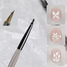 Nail Art Brush for Petals and Butterflies, Watercolor Detail Brush Set, Soft Durable Bristles, 1 Pack FleshColored