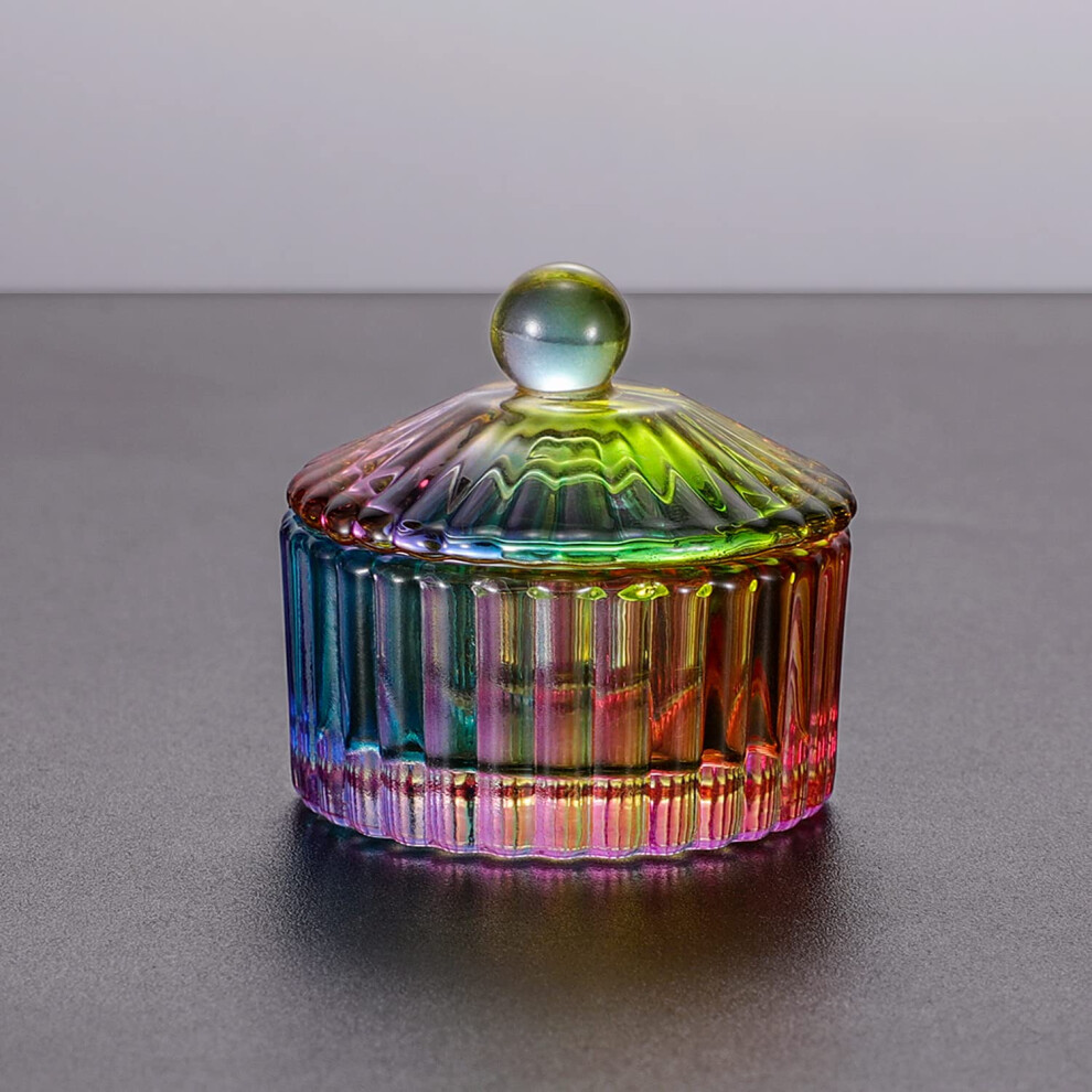 Nail Art Dappen Dish Glass Acrylic Liquid Powder Container with Odor Isolation Lid and Crystal Design