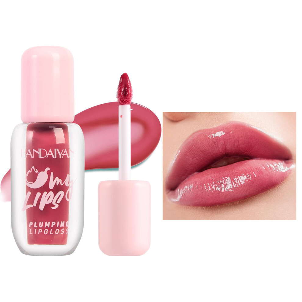 Lip Plumper Gloss with Chili Extract for Instant Full Lips and Glossy Shine, LongLasting 04#