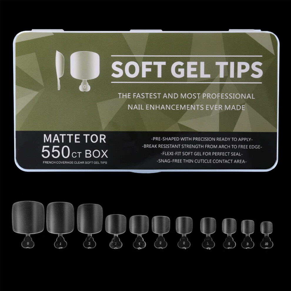 Clear Full Cover Press On Toenails 10 Sizes Matte Fake Toenail Tips for Natural Looking Pedicure