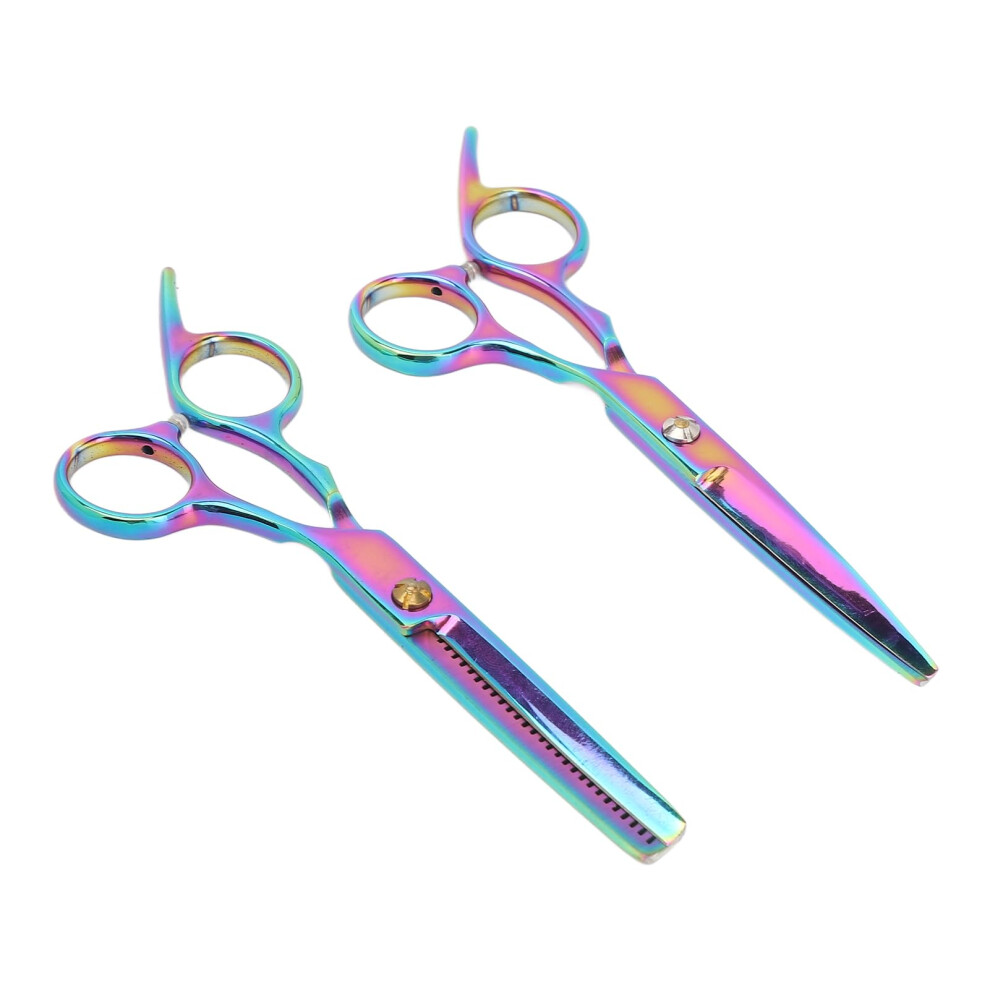 Professional Stainless Steel Hair Cutting Scissors and Thinning Shears Set with Ergonomic Offset Grip