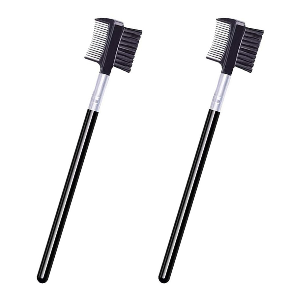 2 PCS Dual Eyebrow Brush and Eyelash Comb with Spoolie for Precise Lash Separation and Travel