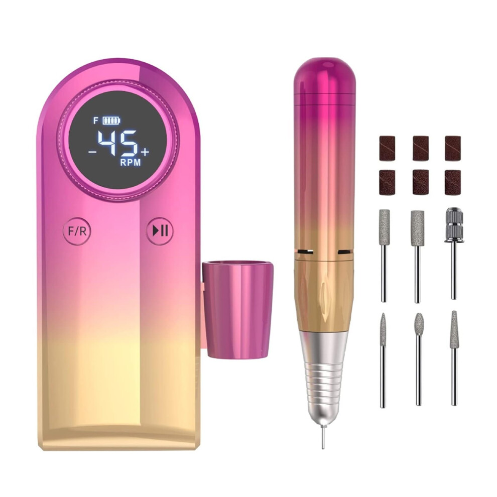 Electric Nail Drill 45000 RPM Rechargeable Professional Nail File for Acrylic and Gel Nails