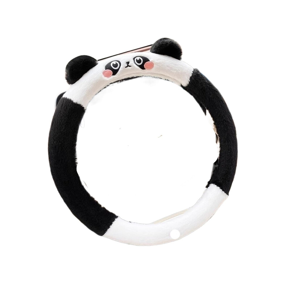 Panda Steering Wheel Cover Warm Plush Grip Cute Cartoon Design Universal Fit Wheel Protection 9169991648439