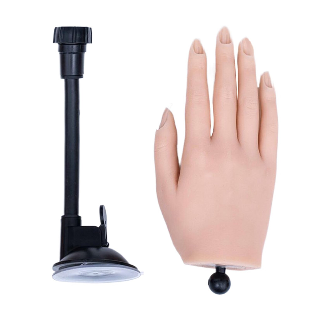 Practice Nail Hand with Bendable Fingers Realistic Silicone Mannequin Hand for Acrylic Nail Training