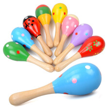Maracas in legno, giocattolo musicale per bambini, attività educative e di apprendimento, colorate Maracas per feste a tema latinoamericano, Cinco