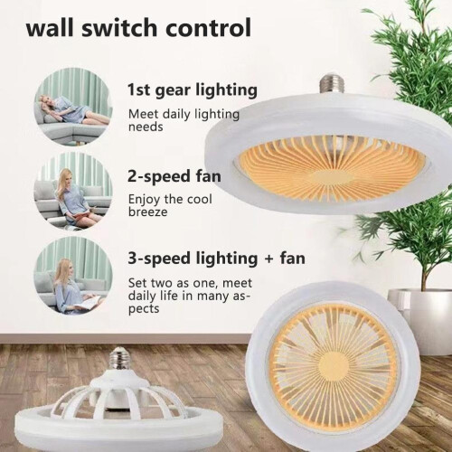 Loftventilatorlampe 30W E27 260mm 3-hastigheder 1