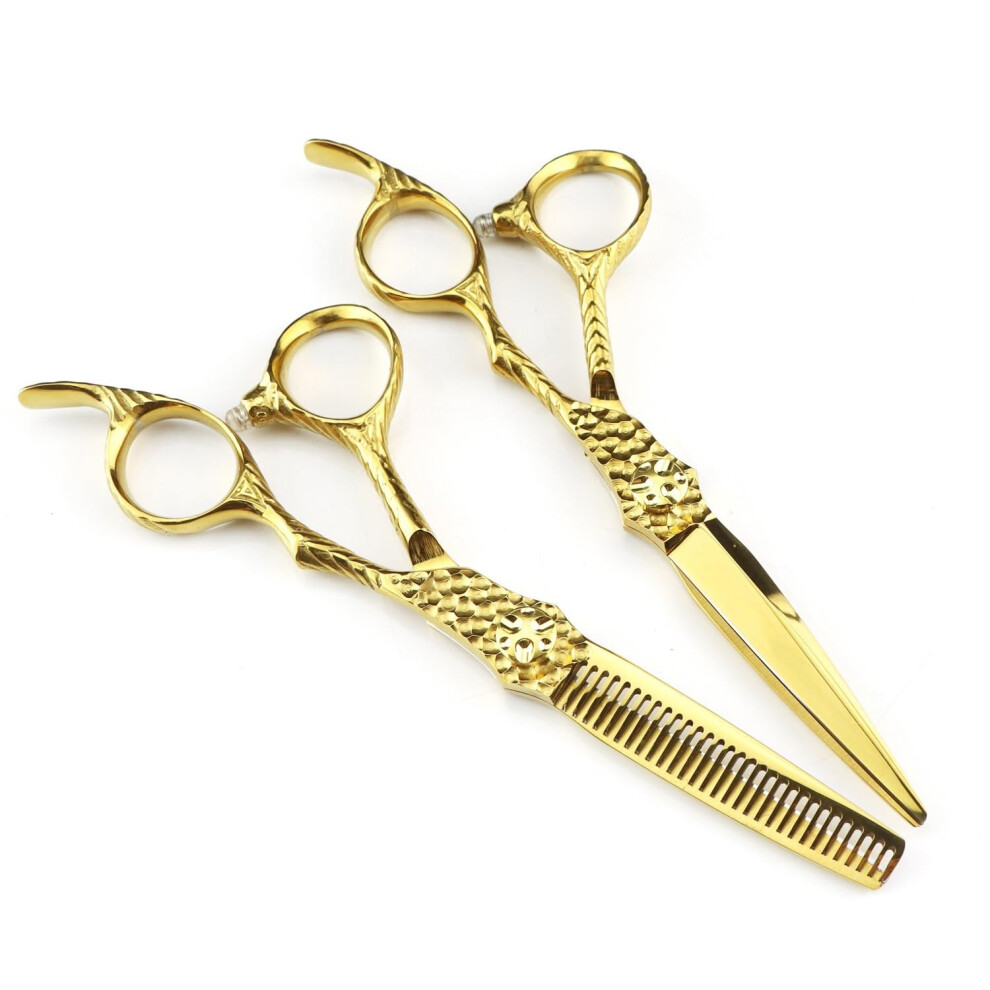 Professional Hair Cutting Scissors Kit 6.0 Inch Stainless Steel Barber Set with UltraSharp Blades and Ergonomic Handle