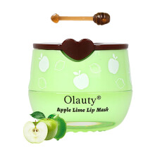Honey Lip Balm with Builtin Scrub Brush, Hydrating Overnight Lip Mask for Dry Cracked Lips