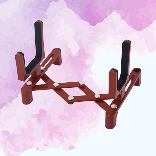 Foldable Violin Stand Lightweight Secure Instrument Placement for Travel and Display Dark Red 1