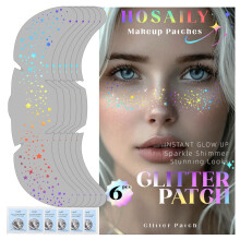 6pcs Waterproof Holographic Glitter Freckles Stickers Chameleon Star Temporary Face Tattoos for Festival