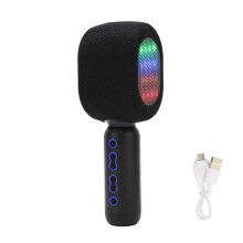 Tragbares Handmikrofon mit Bluetooth 5.0, Mini-Karaoke-Maschine mit dynamischen RGB-Lichtern und Duett-Gesangsunterstützung, kabelloses