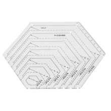 Hexagon Acrylic Ruler – Handcrafted Transparent Quilting Template 15.5x17.8x9cm