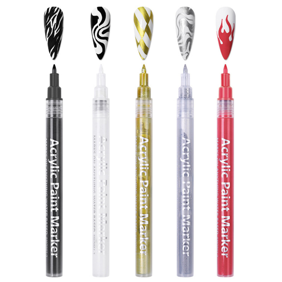 Acrylic Paint Pens for Nail Graffiti Pen, Fine Tip Nail Liner Pen 3D Nail Art DIY Tool, Quick Dry Waterproof Design, Versatile Use for Polka Dots