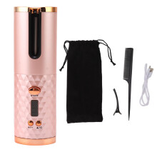 Cordless Hair Curler Automatic Curling Iron with Fast Heating 5000mAh Battery and Digital Display