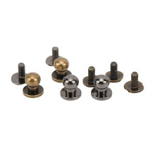 200 pcs Chicago Screws 0.3x0.2in Copper Leather Rivets Silver Black Bronze