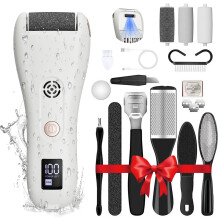 Electric Callus Remover with Vacuum, 16in1 Rechargeable Waterproof Foot File Kit for Hard Dry Skin