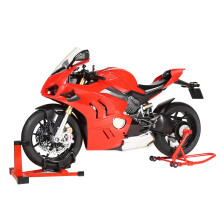 1/6 Diecast Motorcycle Model with Lights Sound, Dual Smoke Effects, Realistic Red Collectible Gift