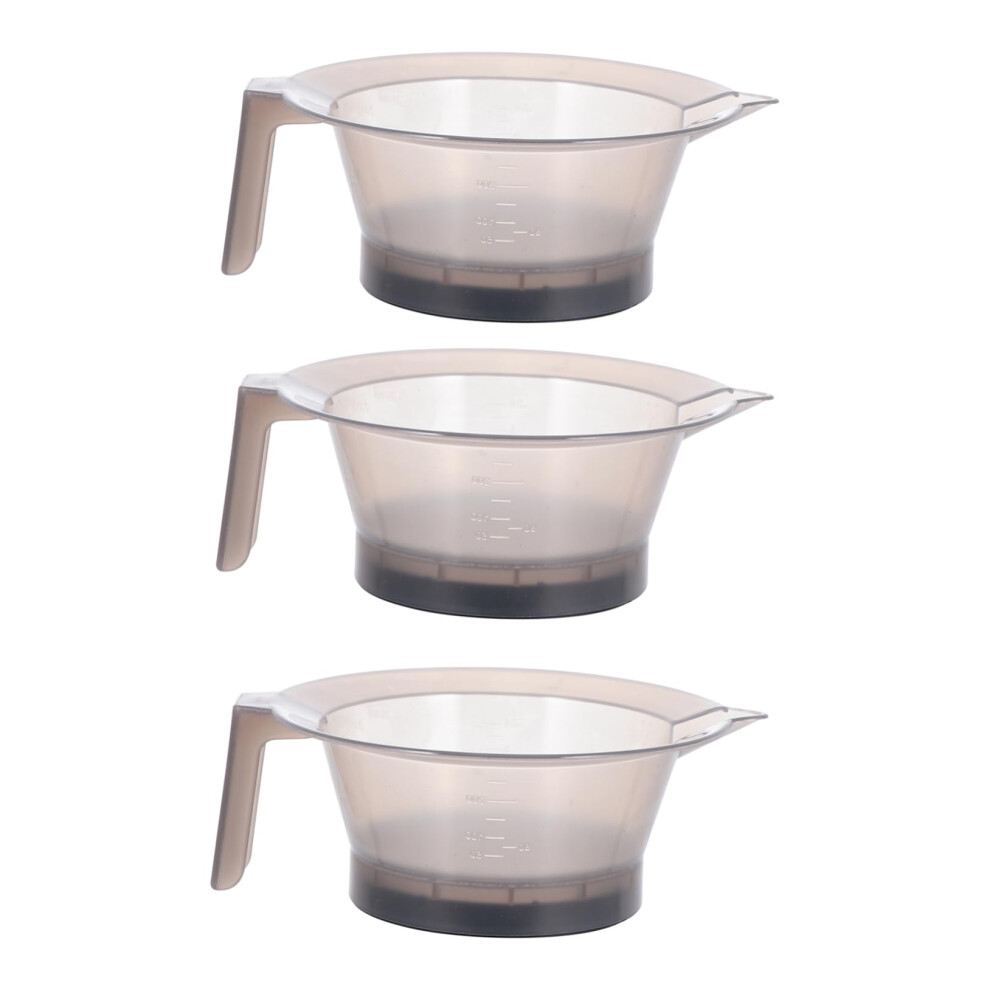 Hair Dye Mixing Bowl Set 3pcs Professional Salon AntiStatic Plastic with Precise Measurement Marks