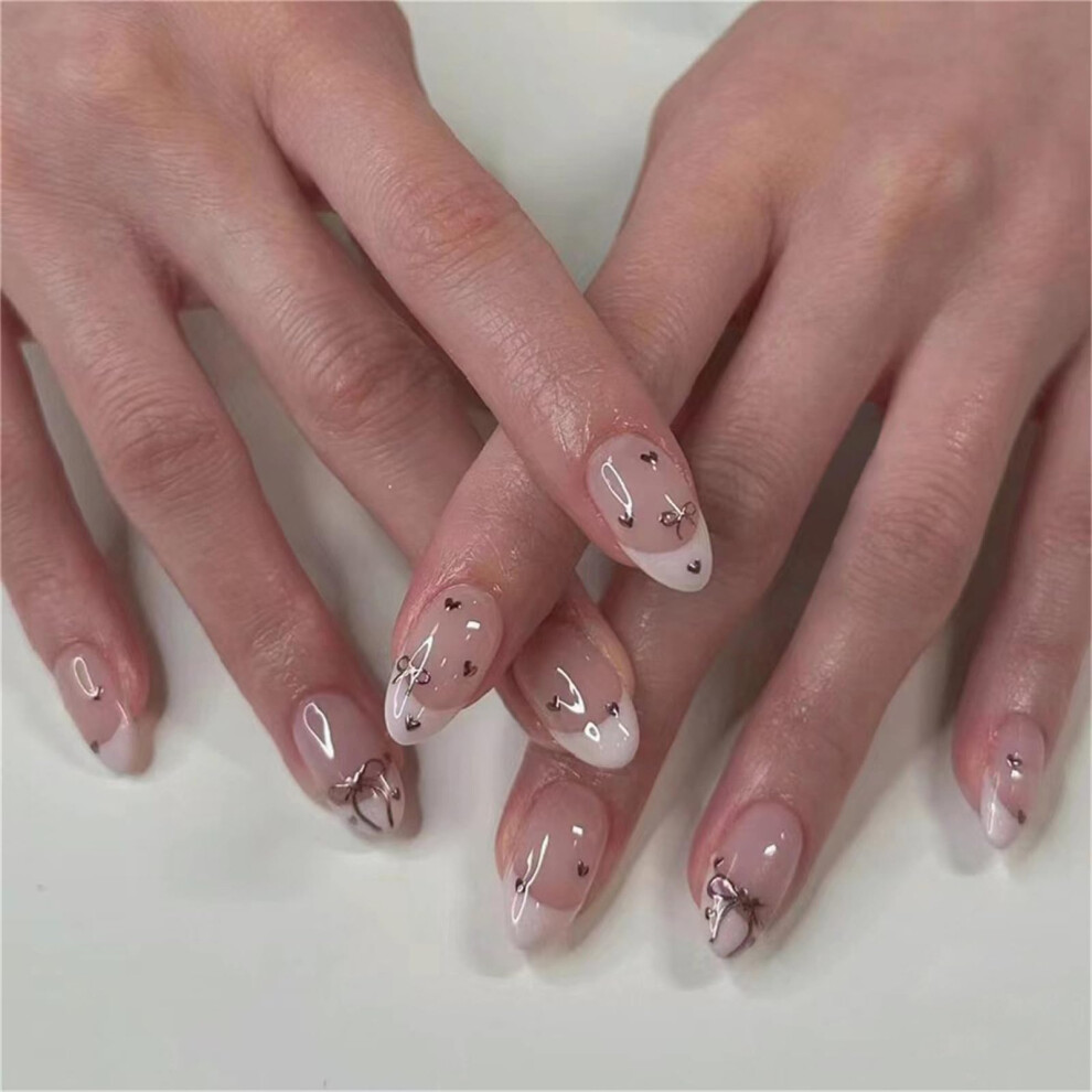 24PCS Coffin Long Press on Nails Colorful Sparkling Fake Nail Tips Reusable Full Cover Manicure