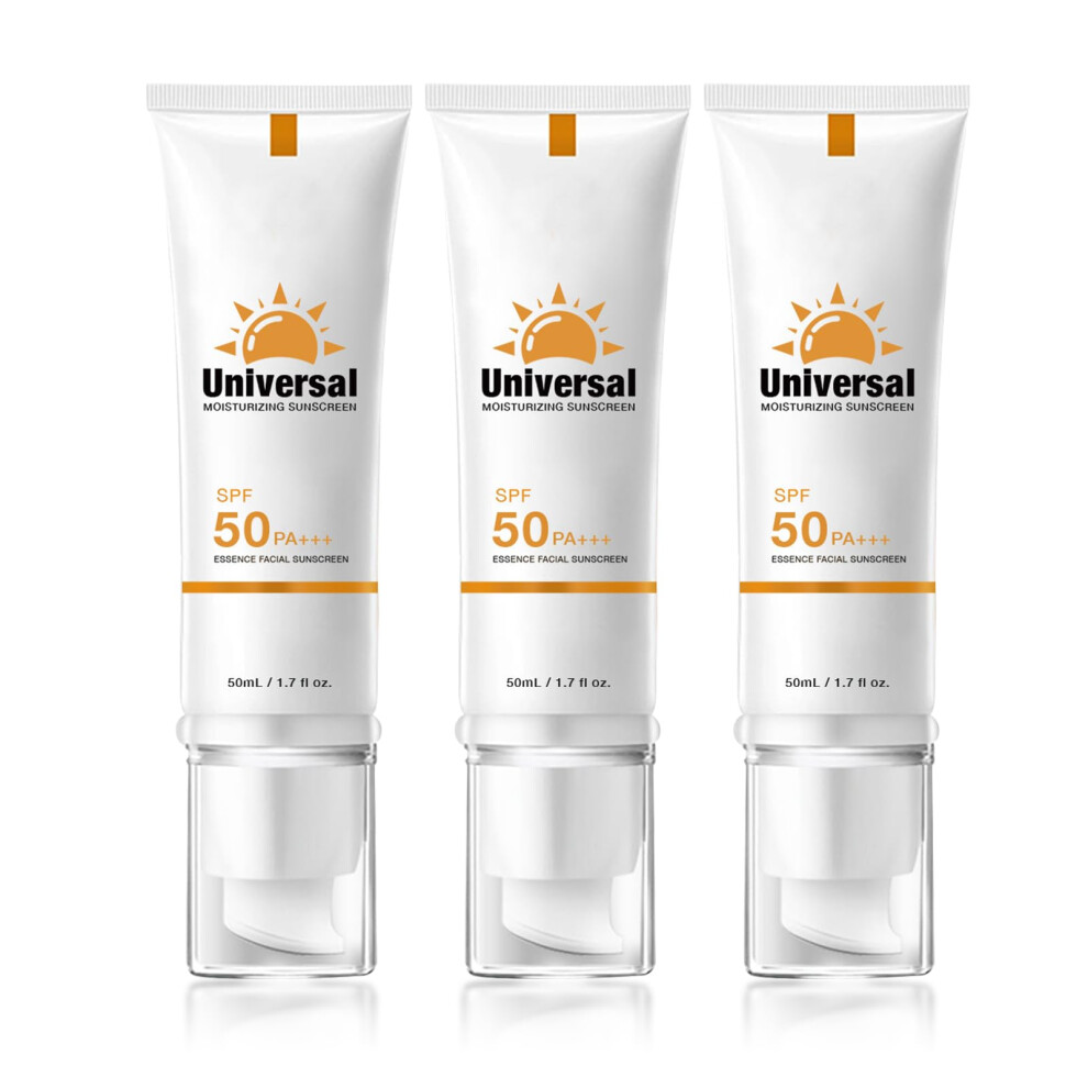 Face Sunscreen SPF 50, Lightweight NonGreasy Water Resistant Lotion for All Skin Types, 3Pack