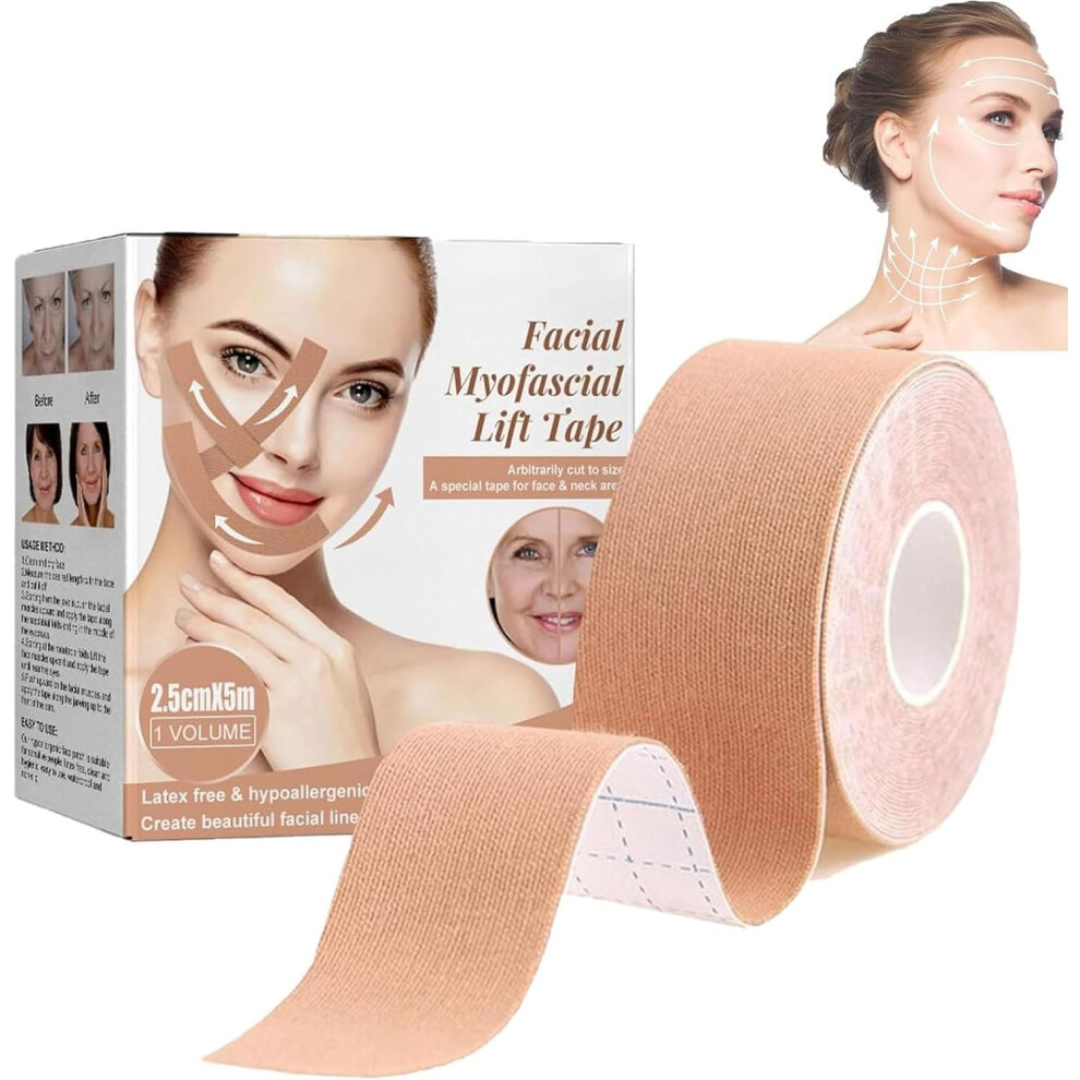 Face Lifting Tape with Secure Hold, Invisible Facial Kinesiology Tape for Wrinkles and Jawline Lift