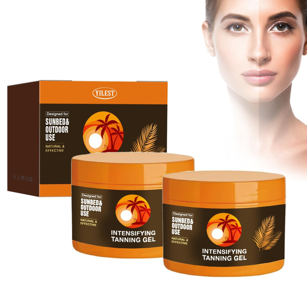 Luxury Intense Tanning Gel Pack of 2, FastAbsorbing Natural Tanning Accelerator for Sunbeds and Outdoor Sun, 150g