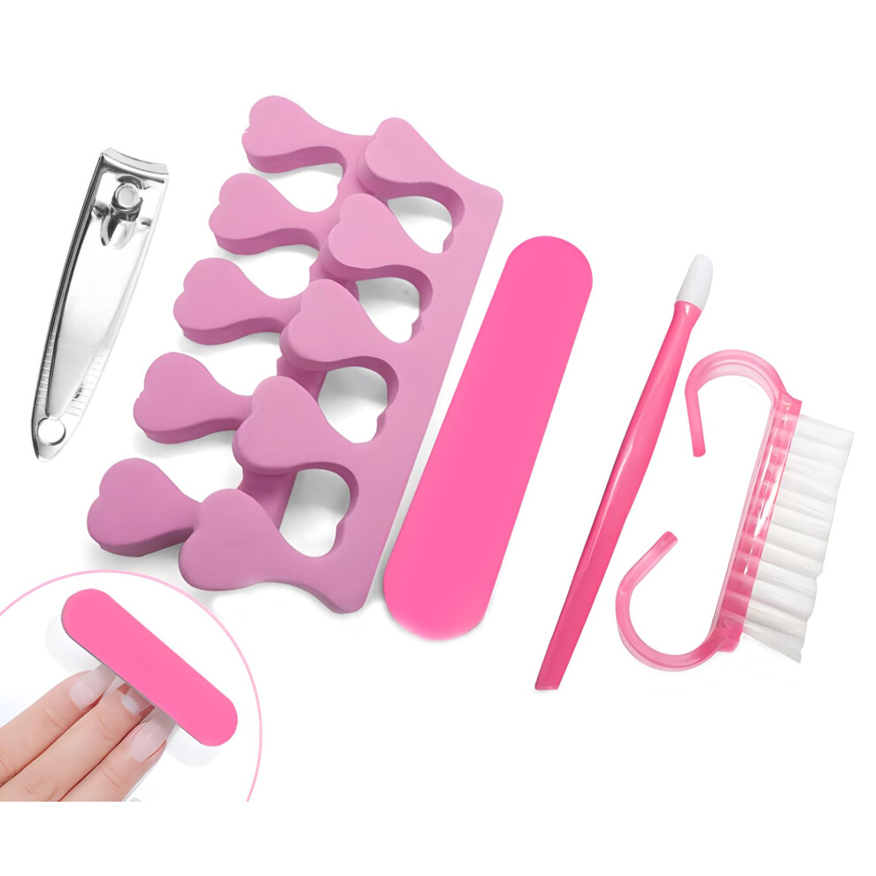 6pcs Professional Manicure Pedicure Set with Nail Clippers, Cuticle Pusher, Nail File for Travel