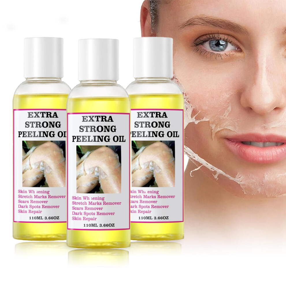 Yellow Peeling Oil For Body And Cuticles 110Ml, Gentle Exfoliating Oil For All Skin Types, 3 Bottles