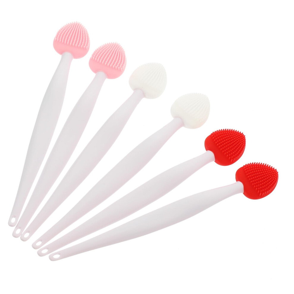 Silicone Lip Scrubber and Facial Exfoliating Brush Set, DoubleSided Deep Pore Cleansing, 6pcs