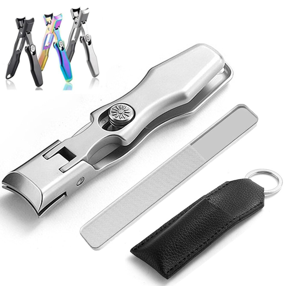 Ultra Sharp Heavy Duty Stainless Steel Toenail Clippers with Wide Jaw and Catcher for Seniors