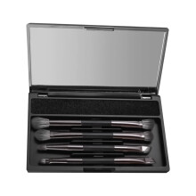 Travel Makeup Brush Set with Case, 8in1 Double Ended Brushes with Mirror for Business Trips