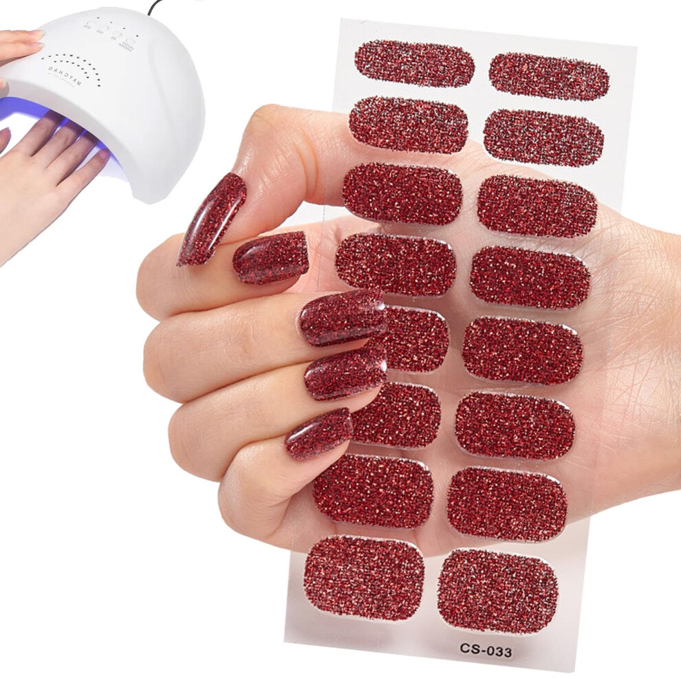 LongLasting Glossy Semi Cured Gel Nail Polish Strips â Easy Apply Nail Stickers for Women