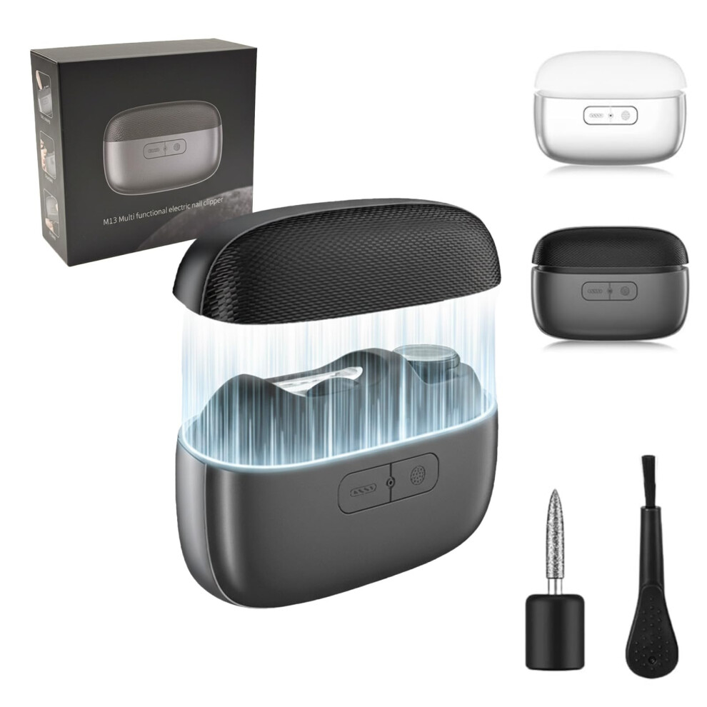 Light Electric Nail Clipper With Led 2In1 Automatic Nail Trimmer And Polisher For Adults And Elderly